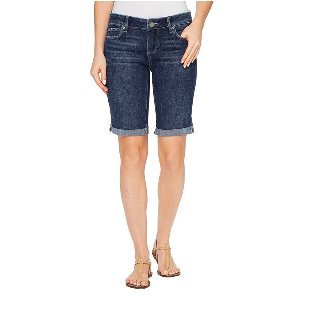 Paige Jax Knee Blue Denim Shorts - 28